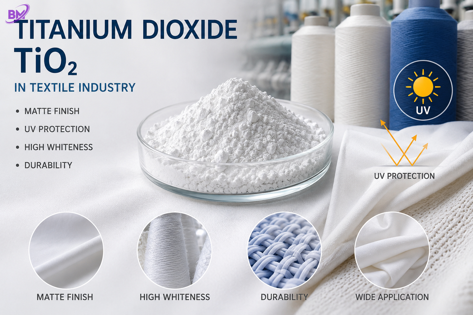 دی اکسید تیتانیوم (Titanium Dioxide) در صنعت نساجی